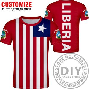 Erkek T-Shirt T Gömlek Diy Erkekler Kadınlar Ulusal Bayrak Ve Amblem Harajuku Hip Hop T-shirt Lr Cumhuriyeti Liberya ÜstleriErkekler