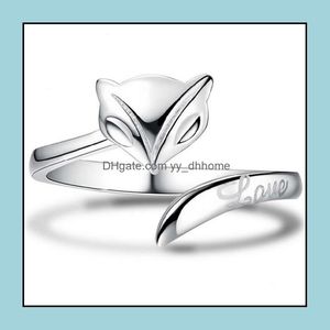 Кольца кольца ювелирные изделия Sier Ring Pinger For Women Girl Wedding Party открытый размер мода Оптом 0105WH Drop Delive 2021 OJN7L