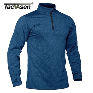 Tacvasen İlkbahar / Sonbahar Termal Spor Kazak Erkek 1/4 Fermuar Tops Nefes Gym Koşu T Gömlek Kazak Erkek Activewear 220325