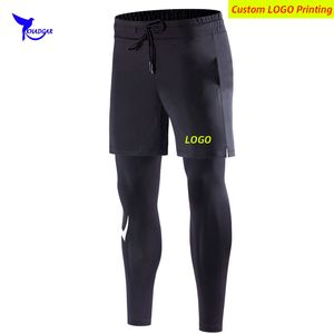 2 na 1 spodnie spodnie Mens Running Spants Custom Gym Fitness Rajstopy sportowe Szybkie suche trening do joggingu na świeżym powietrzu 220608