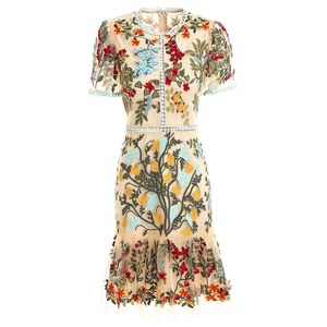 Svoryxiu Дизайнерские летние вечерние платья-русалка женские с коротким рукавом высокого класса с цветочной вышивкой и оборками в сетку сексуальное мини-платье 220514