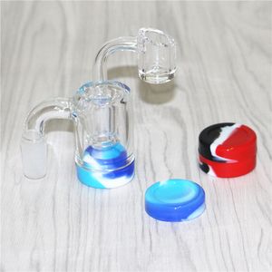 20 Stück 14 mm 18 mm Glas-Rückgewinnungsfänger zum Rauchen von Perc-Glas-Bubblern, handgefertigte Aschefänger und 5-ml-Silikonwachsbehälter für Dab-Rig-Bongs