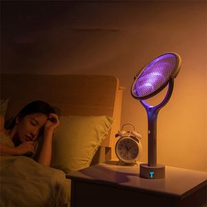 5 In1 Mosquito Swatter UV Light USB Rechargeable LED Lamp Summer Mosquito Trap Racket Pest Control Tools
