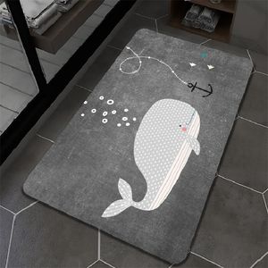 Diatomaceous Earth Mat Bath För Badrum Mjuk Gummi Entré Dörrmatta Hem Golv Toalett Matta Enkel Duschfot Rug 80x120cm 220401