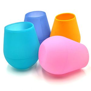 Durable Portable Silicone Wine Goblet Cocktail Water Cup Glasses Unbreakable Anti Slip Outdoor Shatterproof Beer Champagne Whiskey Travel Party Barware JY6046