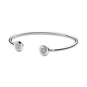 Alto polimento 100% 925 Sterling Silver Clássico Abra Bangle Braceletes Moda Mulheres Noivado Acessórios de Jóias