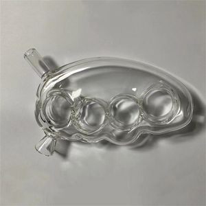 Partihandel Glas Knuckles Bubbler Rör Rök Tillbehör Mini Små unika Formrör Oljebrännare Portable Hand Burning Vattenrör Höjd 135mm WL08