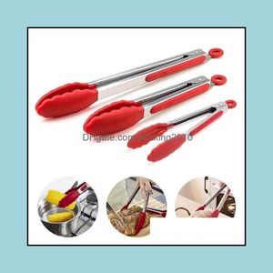 Baking Pastry Tools Bakeware Kitchen Dining Bar Home Garden Sile Food Tong Stainless Steel Cake Tongs Non-Slip Cooking Clip Clamp Bbq Sal