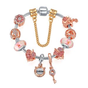 Rose Reine achat en gros de Brins mode rose or rose perles de fleurs éblouissantes reine des bijoux de bricolage perles entier3077
