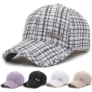 Ball Caps 2022 Ladies Fashion Trend Casual Baseball Cap Korean Style Small Fresh Plaid Outdoor Riding Travel Hip-hop Sports Fit