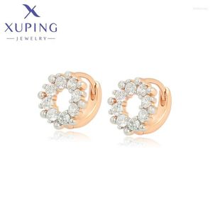 Hoop Huggie Xuping-pendientes redondos de Color dorado para mujer y niño, joyería, regalo, A00844812Hoop Kirs22