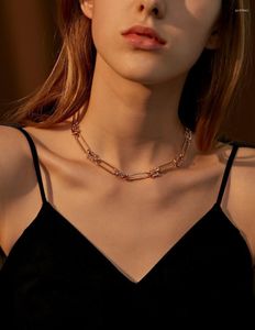 Chokers Hip Hop Złoty naszyjnik dla kobiet Vintage urok grubość łańcucha biżuteria przyjęcie unikalna dziewczyna Clavicle ChainChokers Godl22