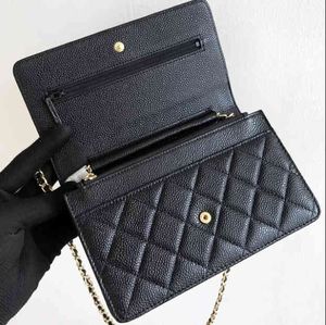 Cross Lod Bags Frauen WOC Wallet Vintage Qualität Handtasche Real Leder Luxus Designer Marke Frauen Schultergold Kettenbaus