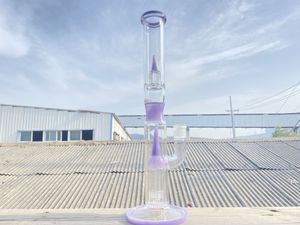 Hopah Glass Bong American Purple 16m 18mm Joint Smoking Pipe Oil Rigs