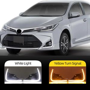 1 SET LED DRL för Toyota Corolla x 2021 2022 Foglights flytande gul bländsignal dagtid Rinnande ljus dimlampdekoration