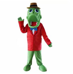 Grünes Alligator-Krokodil-Maskottchen-Kostüm, Kostüm-Requisiten-Set, Halloween für Erwachsene, Direktverkauf ab Werk