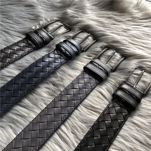 Bältesbälte 100% Cowhide Baby Fabric Classic Woven Simple High-End Alloy Buckle 2022 Spotgåvor för tillbehörsbälten Bältesbälten