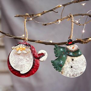 Decorazioni natalizie 1pc Ornamenti per l'albero Pupazzo di neve Babbo Natale Angelo Pendenti pendenti Ferro Resina Artigianato Anno Decorazioni natalizie Decorazioni per feste a casaCristo