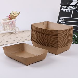 200 X Disposable Kraft Paper Food Container,Recyclable Eco-Friendly Take Out Food Serving Boats Baskets Trays for Party Snacks French Fries Nachos Hot Dogs Tacos BBQ