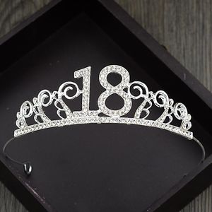 Hårklipp Barrettes Happy Birthday Crown Bands for Women Men nummer 18/20/30/40 Tiaras smycken Tillbehör födelsedagshair
