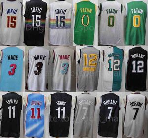 Team Basketball Jayson Tatum Jersey 0 15 Nikola Ja Morant 12 Kevin Durant 7 Kyrie Irving 11 Dwyane Wade 3 Genähte gute Qualität Herrenbekleidung Spo