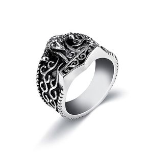 Модный дизайн Viking Men Hammer Ring Jewelry Antique Silver Plated Кольца из нержавеющей стали для мужчин в подарок