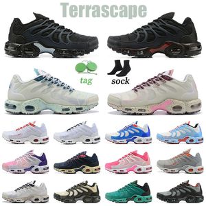 Terrascape Running Shoes US 12 Navy e Pêssego Hues Sail Sea Glass TN Plus Sneakers Sports Pearl White White Beterrabão Athletic Mint Green Black Lime Homens Mulheres Treinadores