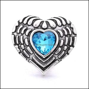 Klamry Haczyki Odkrycia biżuterii Komponenty Metalowe kształt serca Przycisk Snap Button 18 mm Snaps Di dhozt