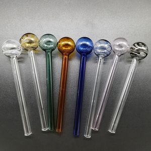 Wholesale Colour Pyrex Glass Smoke Pipe 6.3inch Length Multiple Colors Big Oil Burner Diameter 30mm Tube OD 10mm With Camouflage For Tobcco Dry Herb Water Hand Pipes