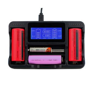 4 Slots Smart A AA AAA C Battery USB Charger 18650 26650 Li-ion Ni-MH Ni-Cd Rechargeable Batteries LCD Charging Adapter