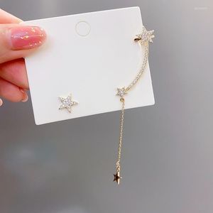 Hoop Huggie Fashion Star Star Tassel Ear Cuff Серьги в корейском стиле золотая цветовая цепь для женщин Свадебные ювелирные ювелиры Dale22