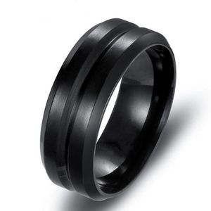 Bandringar smycken mode män rostfritt stål volfram ring man svart trendig fest metall droppleverans gb7f4