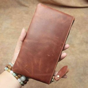 soft Leather Clutch Wallet Cowhide mobile phone bag