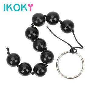 Ikoky nove bolas anal brinquedos sexy para mulheres produtos adultos massagem de massagem de vidro de vidro Butt plug vaginal