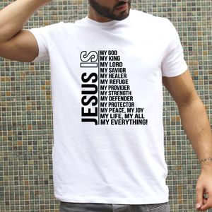 Rey Dios al por mayor-Jesús es mi rey de Dios todo Hombre Harajuku t shirt Cristiano Religioso Streetwear Streetwey Casual Camiseta Casual Camiseta Masculina Tops Tops