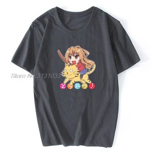 Herr t-shirts hentai för män toradora chibi rolig mode bomull tshirt anime tees haruku streetwear