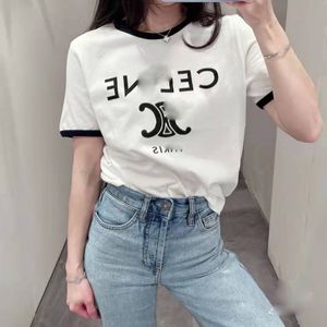 Ny CE Arc Letter Printing Designer Women's T-shirts Casual ShorteVed Cotton T-Shirt