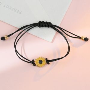 Charm-Armbänder Gänseblümchen-Sonnenblumen-Armband für Frauen, verstellbares Geflecht, Seil, Kette, Freundschaft, Liebhaber, Geschenk, Charm Kent22