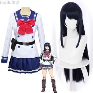 Anime wieżowiec inwazja nadchodzi Honjo Yuri peruki do cosplay mężczyźni i kobiety mundury Jk dla dorosłych kostiumy marynarskie Halloween przyjdź L220802