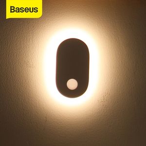 Baseus Pir Pir Motion Sensor Night Light Human Induction Night Light Magnetic LED Light Light Light Bedside Lamp Wall Lamp for Home 201028