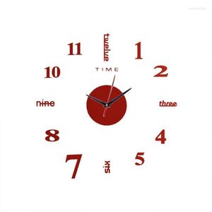 Wall Clocks Selling 2022 Products Frameless DIY Mute Clock 3D Mirror Surface Sticker Home Office Decor Support Drop