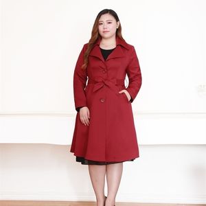Zarif Hendek Lady Oll Womens Uzun Klasik Windbreaker Kadın Ofis Trench Coat Plus Boyut 5xl 6xl 8xl 10xl 140kg En Kalite 201030