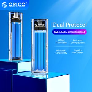 ORICO M2 SSD Case NVMe NGFF Dual Protocol USB3.1 GEN2 10Gbps SSD Enclosure for NVME PCIE M Key NGFF SATA B&ampM Key SSD Disk