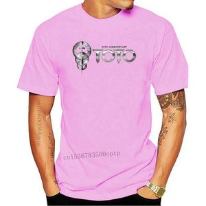 Erkek Tişörtler Toto Band 35 Yıldönümü Logosu Erkek Moda T-Shirt Kısa Kollu Pamuk Tişört Üst Tee Plus Sizemen's