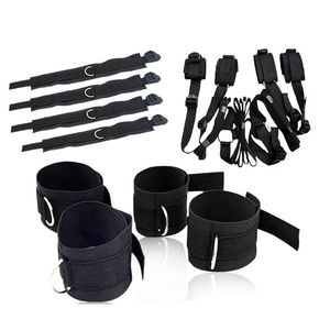 PU Leather Bondage Restraint Kit Couples Flirt SM Game Tools Adjustable Handcuffs Shackles Adults Erotic sexy Toys