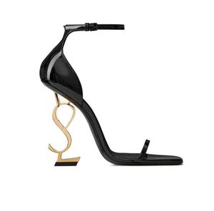 Wholesale black patent leather high heel sandals for sale - Group buy 2022 women Super Quality Sandals Shoes designer high heels patent leather Gold Tone triple black nuede red womens lady fashion sandals Party Wedding Office pumps