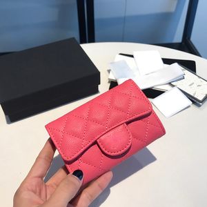 Original Quality Luxury Leather Card Holder Coin Purse Ladies Fashion Caviar Leather Bag Making Ringer