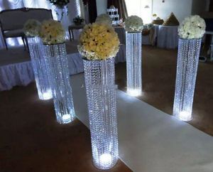 Bricolaje de cristal acrílico Nuevo pasillo de pasillo Pilar de cristal de bodas para fiestas Comuniones de plomo 2022 decoración dulce mesa