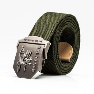 Wholesale thick mens belts for sale - Group buy Belts More Longer And Thick Automatically Canvas Belt Waistband Men Women Student Fashion Leisure Military Training BeltBelts