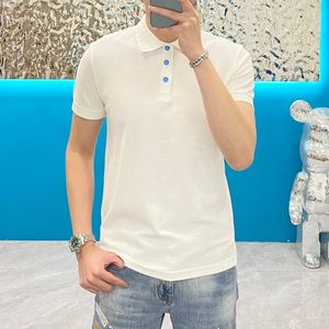 Polos für Herren, Frühling/Sommer, hochwertiges Business-Casual-Kurzarm-T-Shirt, 12-fädiges Garn, doppelt merzerisierte Baumwolle, atmungsaktiv und für Herren